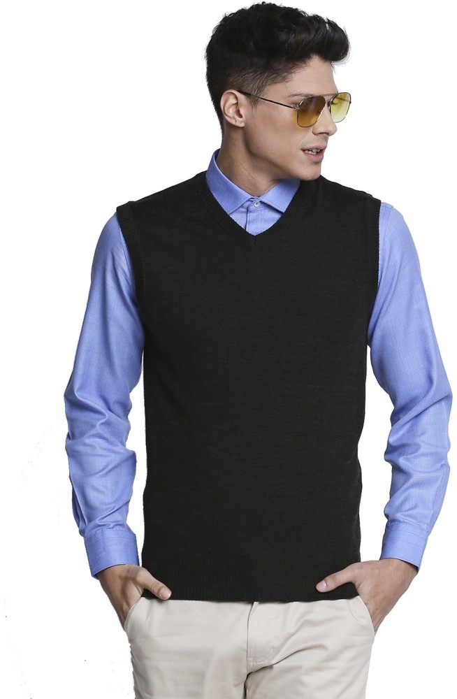 Knighthood Solid V neck Casual Men Black Sweater Buy Knighthood