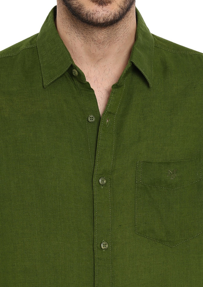 MUFTI Men Solid Casual Green Shirt Buy MUFTI Men Solid Casual