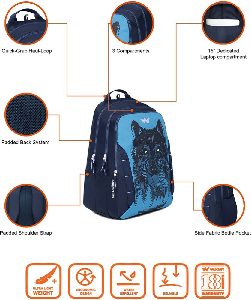 Wildcraft Daredevil 43 L Laptop Backpack Blue  Price in India  Flipkart com
