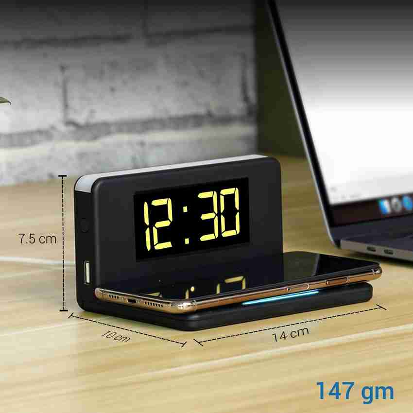 Portronics desktop wireless charger with alarm clock & led lamp online