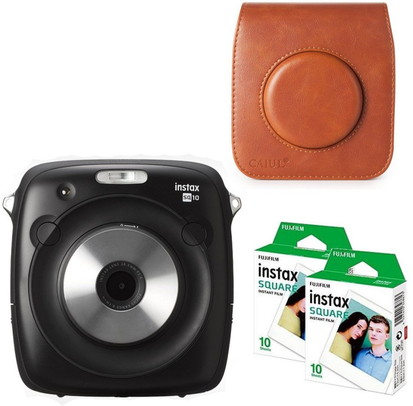 FUJIFILM Instax Square SQ10 with brown case 20 Shots Instant