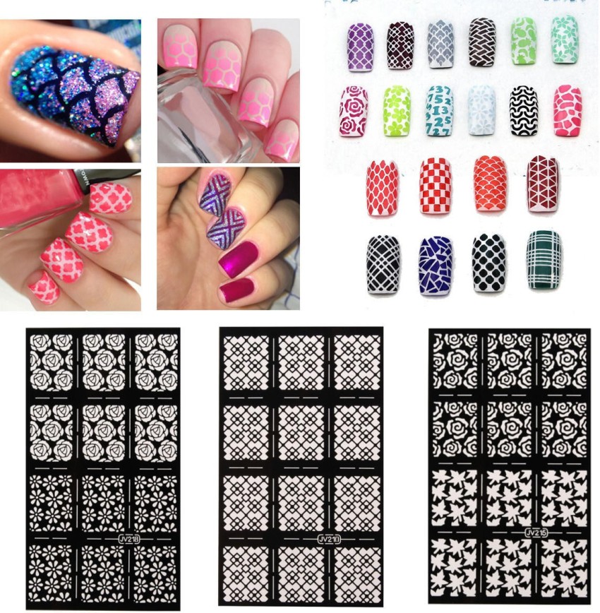 She Modern's New Reusable Creative Nail Art Stencils || Review & Swatches  ||Glitter Storage Solution - YouTube