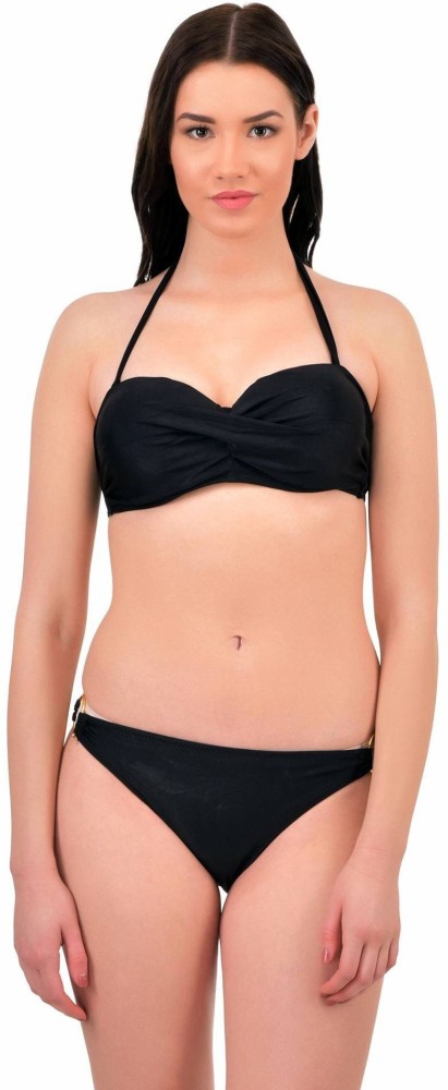 Spice it up Black Sexy Bikini Beachwear Set For Women Self Design Women  Swimsuit - Buy Spice it up Black Sexy Bikini Beachwear Set For Women Self  Design Women Swimsuit Online at