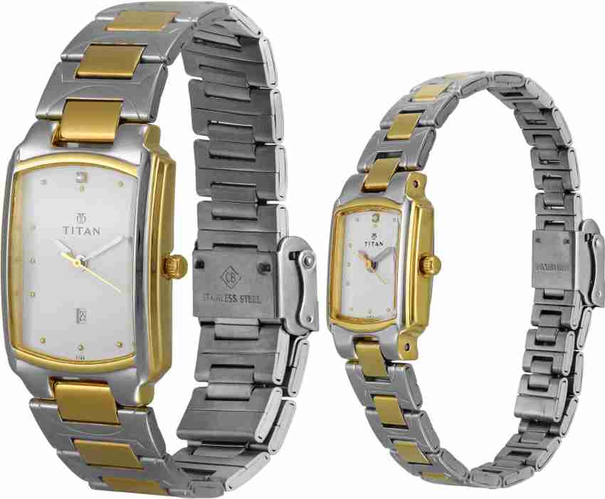 Titan watch set for couple hot sale