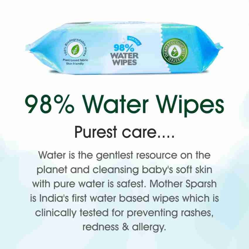 Mother Sparsh 98% Water Based (Mild -Scented) 80 Wipes, Pack of 3