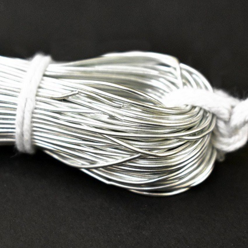 Zardozi Spring Material French Wire For Jewelry & Embroidery Craft Making  Silver