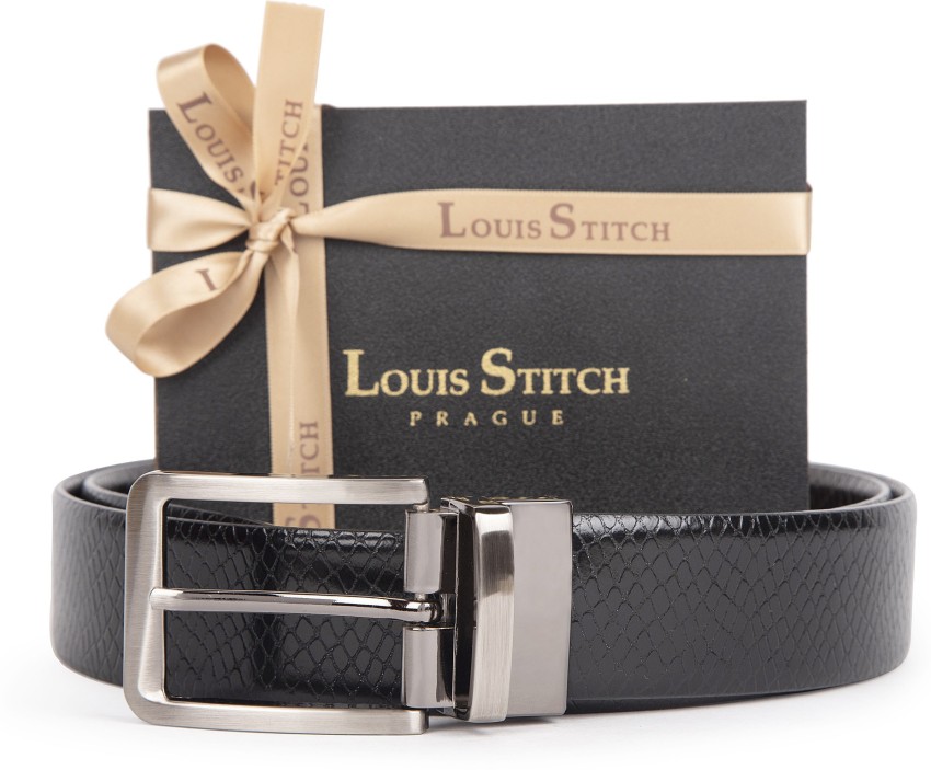 LOUIS STITCH Men Casual, Formal Black, Brown Genuine Leather Reversible Belt  Gunmetal Black - Price in India