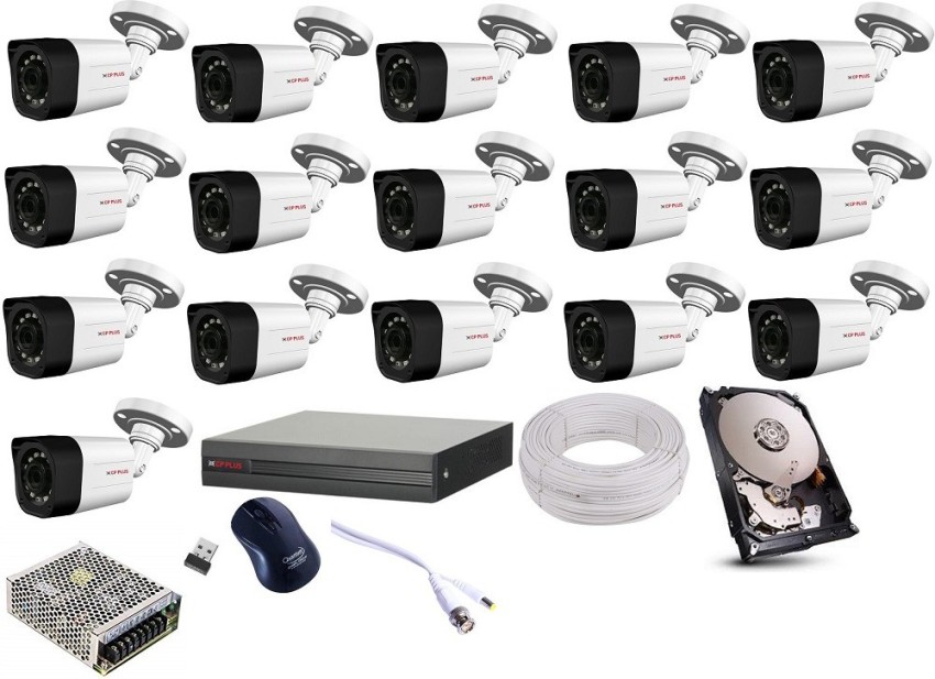 CP Plus 2.4MP 5 Pcs Bullet, 4 Pcs Dome White & Black Camera, 16 Channel DVR  & HDD Kit with All Accessories