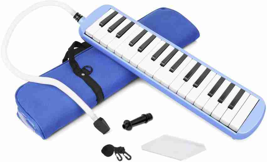 Melodica 37 Keys Tubes Mouthpiece Air Piano Keyboard Musical Instrument  with Carrying Bag, Black