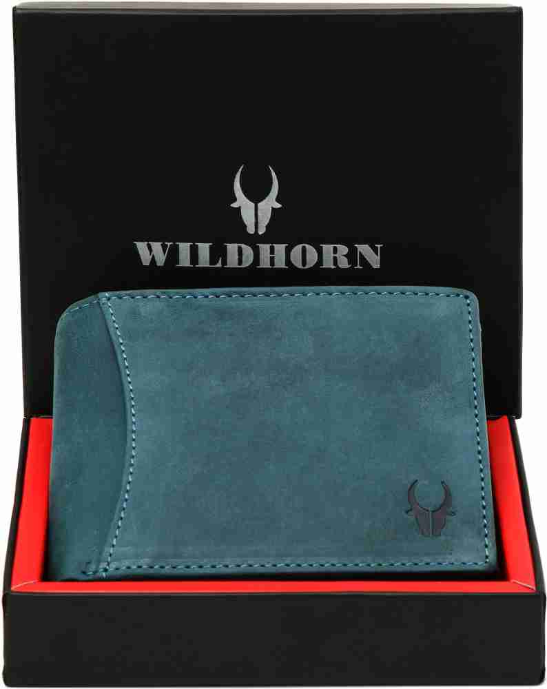 WILDHORN Men Casual Blue Genuine Leather Wallet BLUE Price in