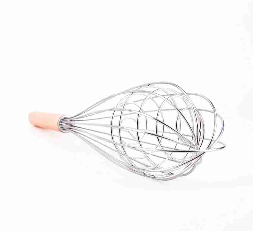 1pc Gold Stainless Steel Egg Beater With Wooden Handle, Manual Cream Frother  Baking Tool For Home