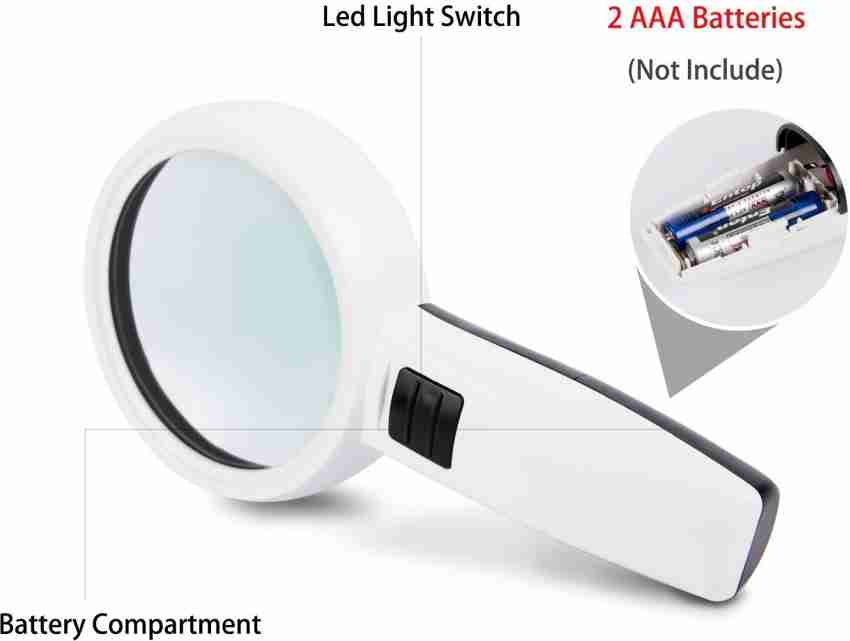 Magnifying Glass 30x Large Magnifier With Light Led Illuminated