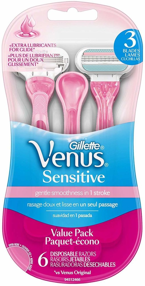 Gillette Venus Disposable Razors For Women, Venus Sensitive Womens Razors,  3 Count