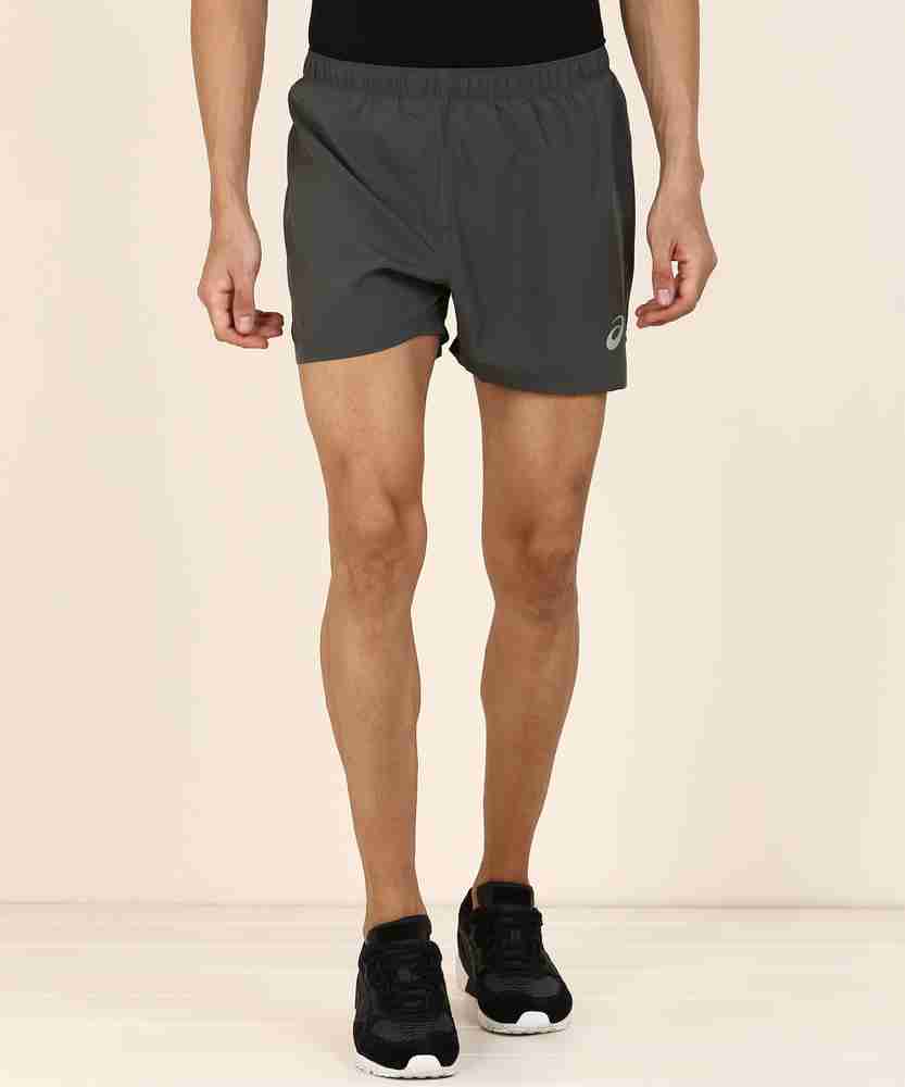 Asics Solid Men Grey Running Shorts Buy Asics Solid Men Grey