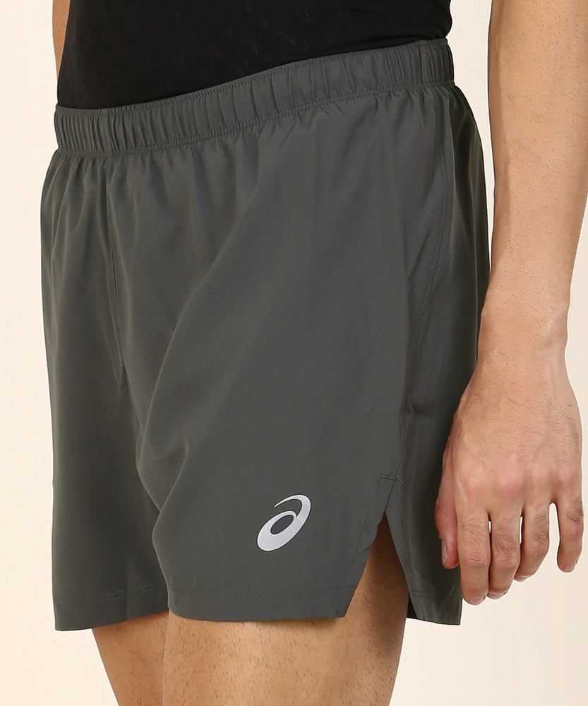 Asics Solid Men Grey Running Shorts Buy Asics Solid Men Grey