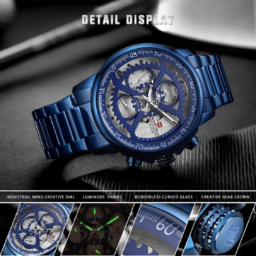 NAVIFORCE Original Men Stainless Steel Luxury Chronograph