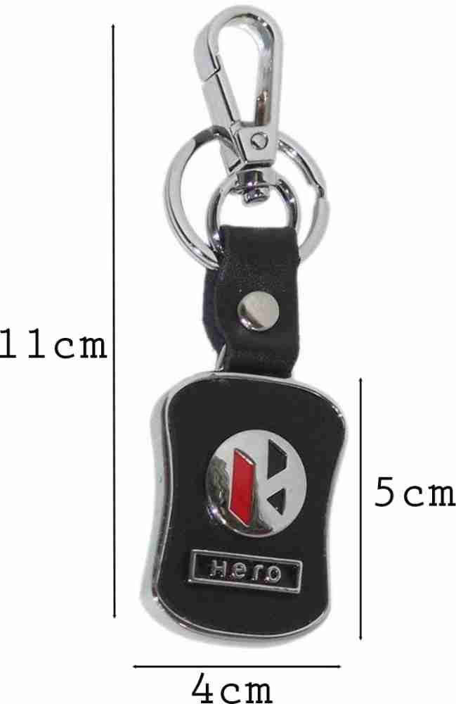 Gohaps HERO Premium Leather Key Ring For Cars And Bikes All Brands