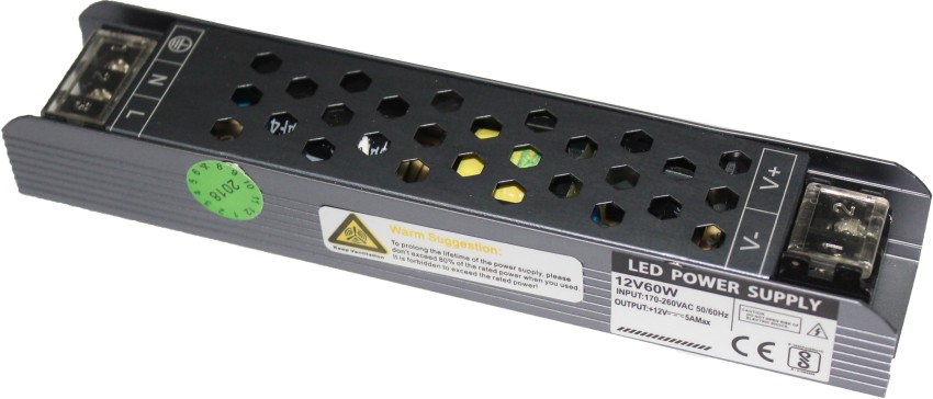 12V 5A SMPS - 60W DC Power Supply with Warranty For LED Driver