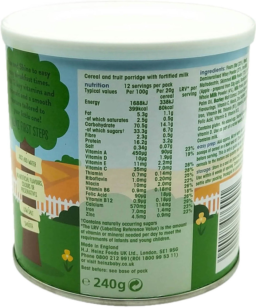 HEINZ Baby First Steps Creamy Oat Apple Porridge 240g Cereal