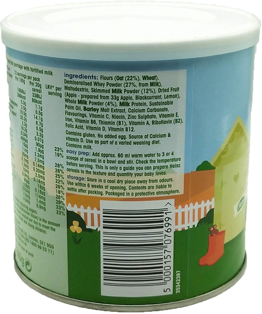 Heinz creamy oat deals and apple porridge