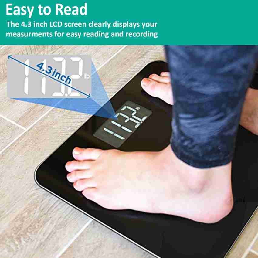 Stainless Steel Digital Body Weight Bathroom Scale, Step-On Technology,  Large Blue LCD Backlight Display,400 Pounds, Body Tape Measure Included 