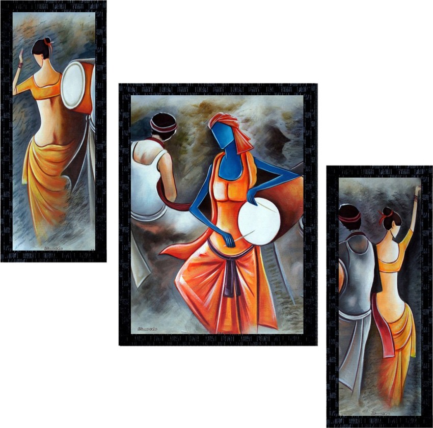 Janki Modern Art Boy and Girl Love 3 Piece Set of 3 MDF Wall Painting  Digital Reprint 12 inch x 18 inch Painting Price in India - Buy Janki  Modern Art Boy