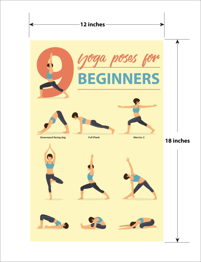 Yoga Poses Posters, Sturdy and Both Side Laminated
