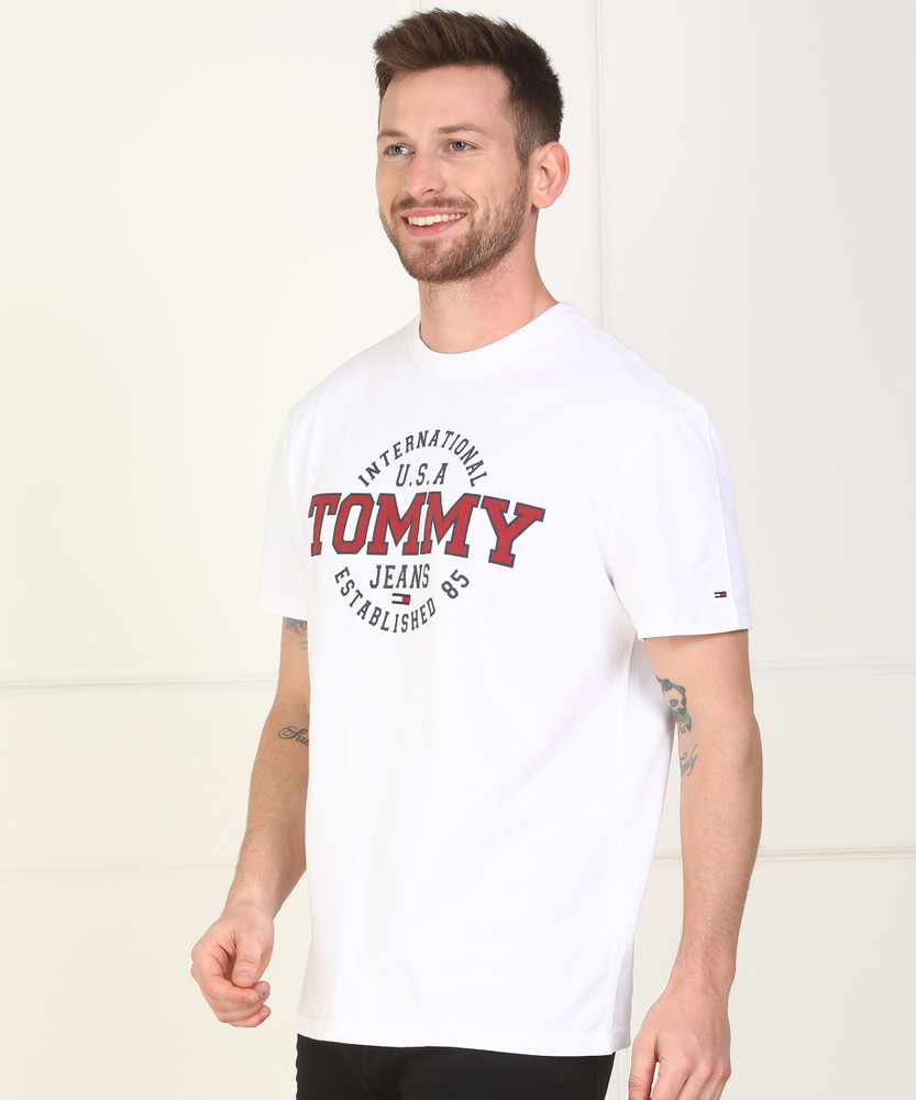 Tommy Jeans Unisex USA graphic logo t-shirt in white