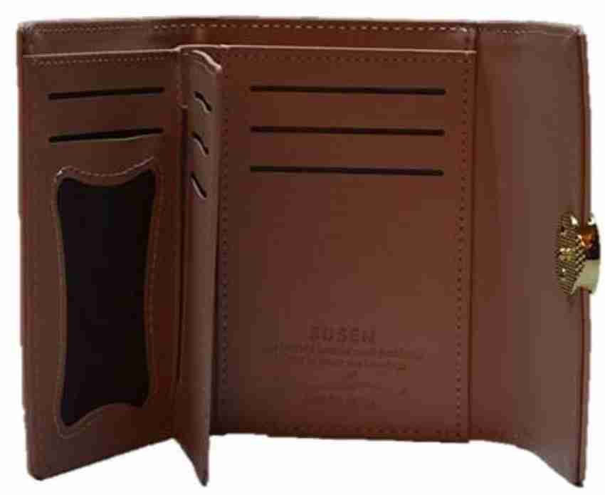 susen Women Casual Brown Artificial Leather Wallet Pink Price in
