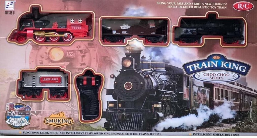 Remote control train cheap set with smoke