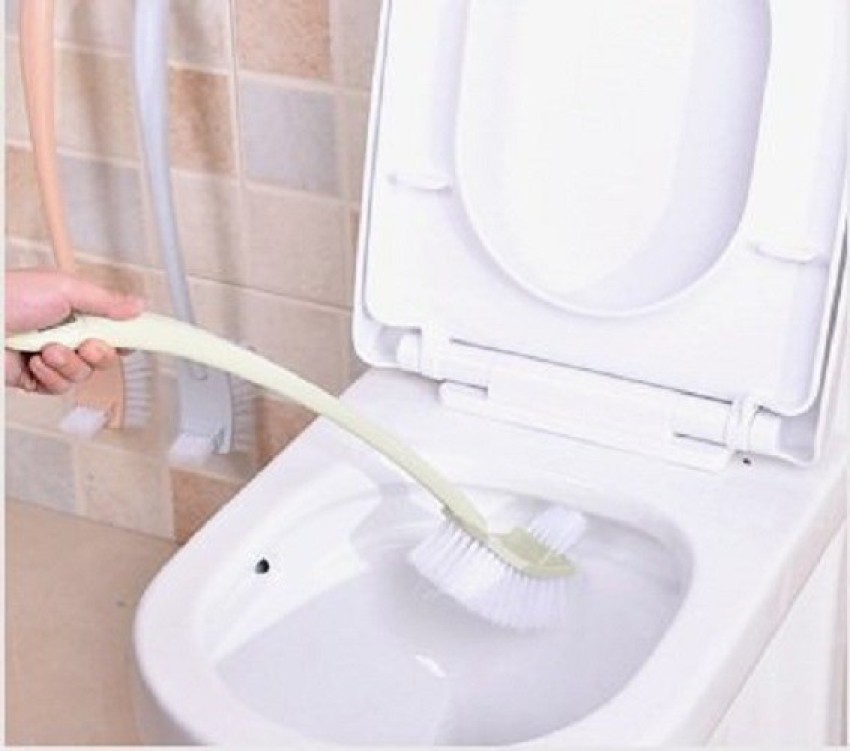 1pc White Hard Bristle Cleaning Brush For Bathroom, Toilet, Sink