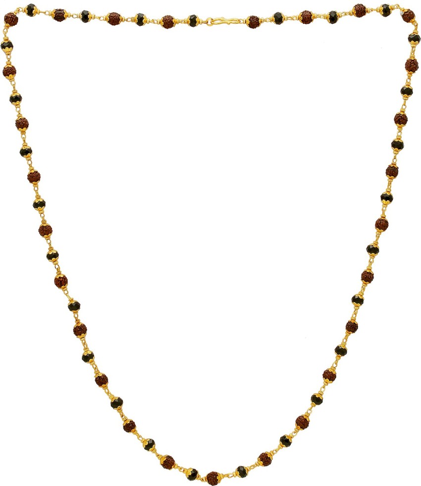 Black beads deals gold chain price