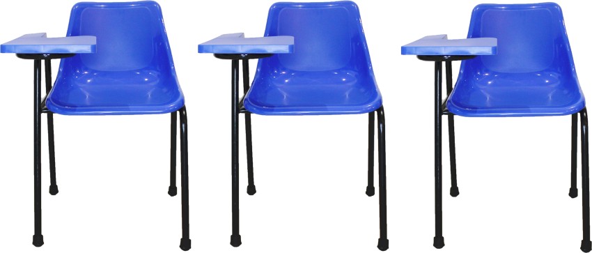 Finch Fox Student Chair Glossy Seat Writing Pad Heavy Pipe Anti Skid Buffer in Glossy Royal Blue Color Set of 3 NA Study Arm Chair Price in India Buy