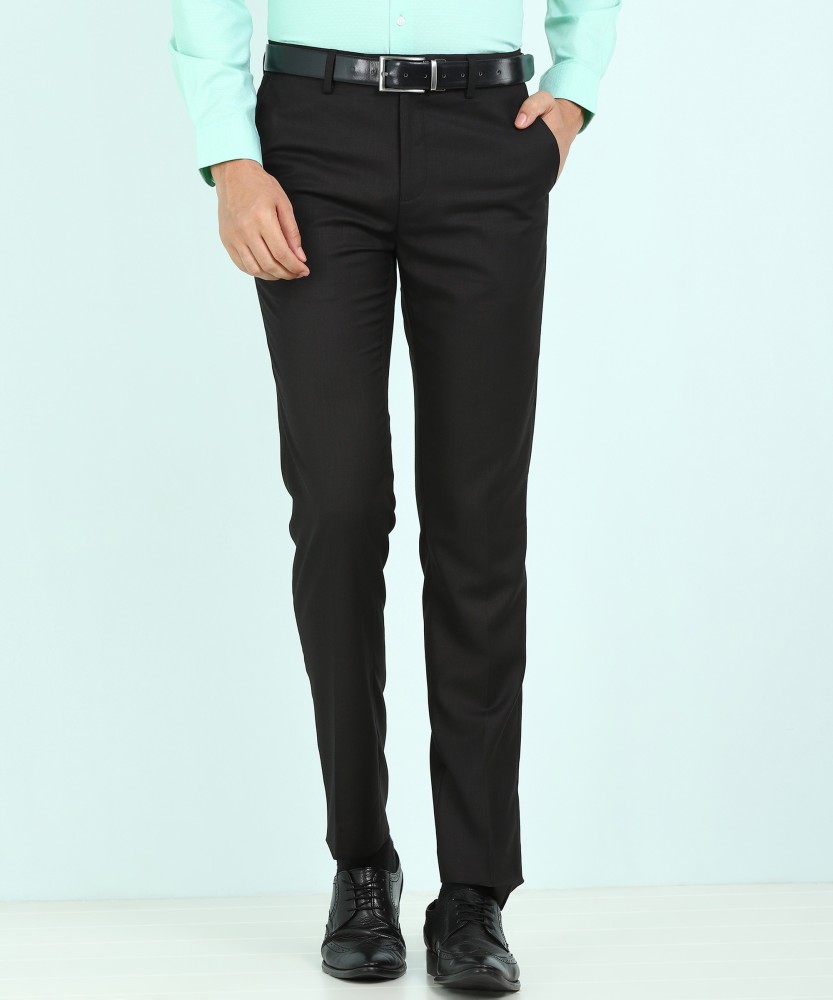 Buy Men Black Regular Fit Solid Formal Trousers online  Looksgudin