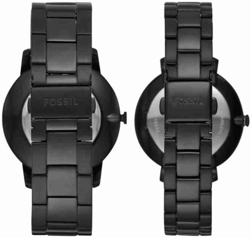 Fossil black couple watches hotsell