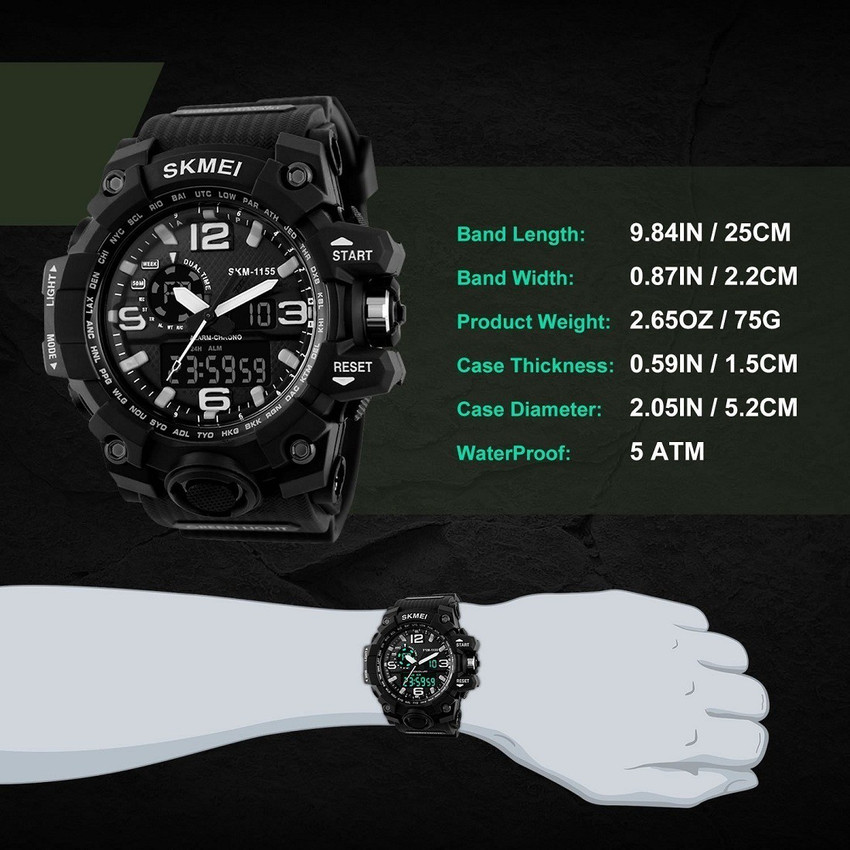 SKMEI 1155 Analog Digital Watch For Men