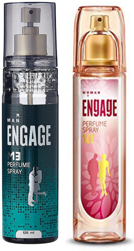 Engage Perfume Spray For Men and W1 Perfume Spray For Women 120ml