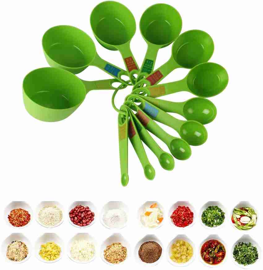 Multi-Color Measuring Cups And Spoons 12 Piece Set Plastic Cooking