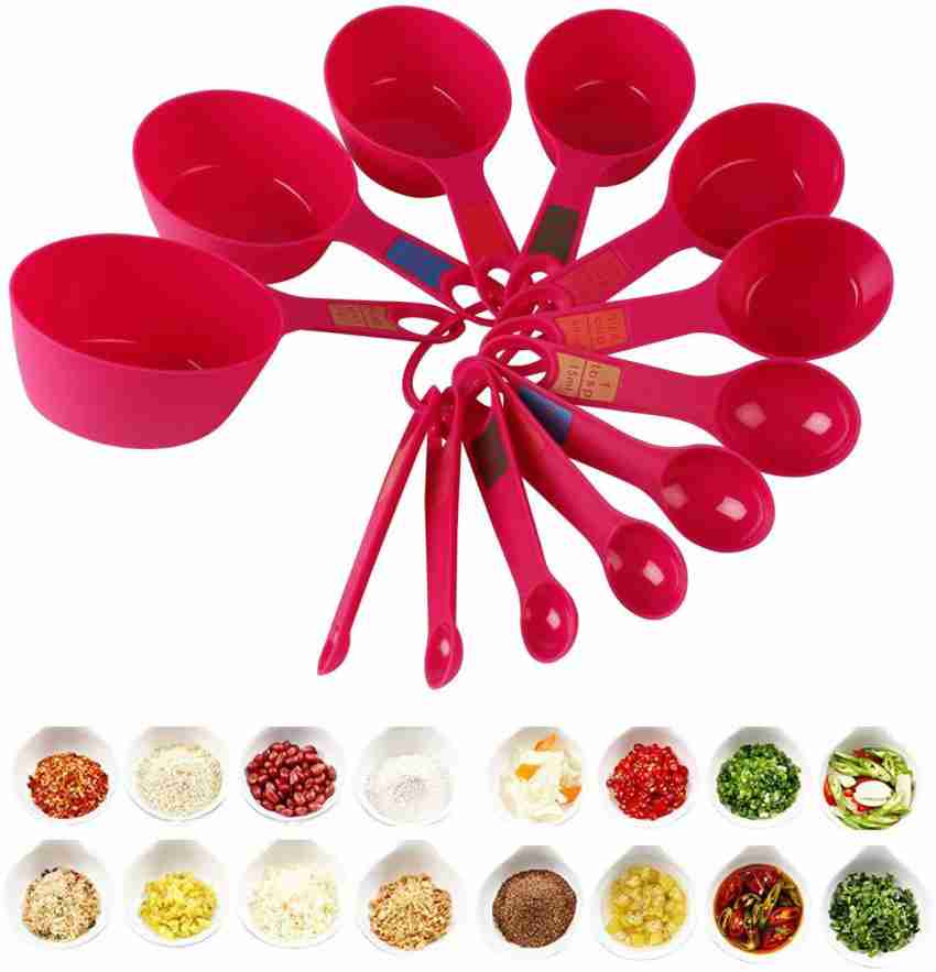 5pcs/Set Plastic Measuring Cups Spoons Silicone Measuring Ladle