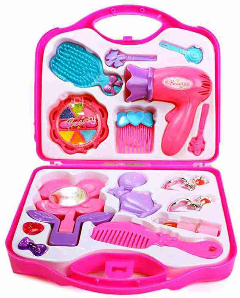 Khushi Girl s Plastic Beauty Set Makeup Toy with Mirror Hairdryer