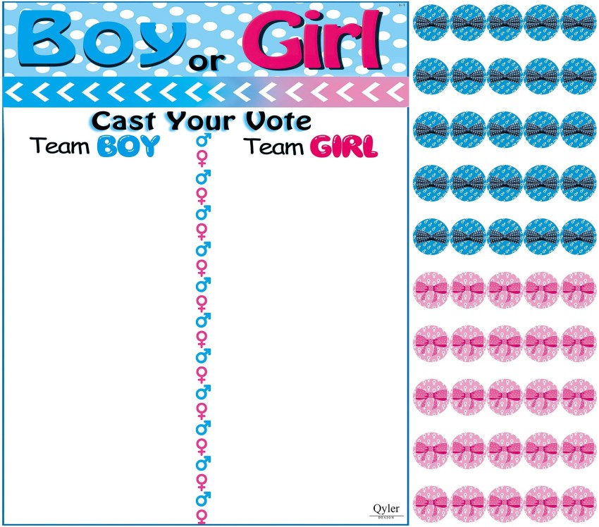 Qyler Baby Shower Gender Reveal Team Voting Board With Stickers - Baby  Shower Gender Reveal Team Voting Board With Stickers . shop for Qyler  products in India.