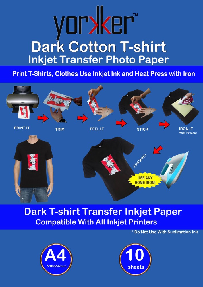 5 Sheets A4 Transfer Paper Iron On Heat Press T-shirt Inkjet
