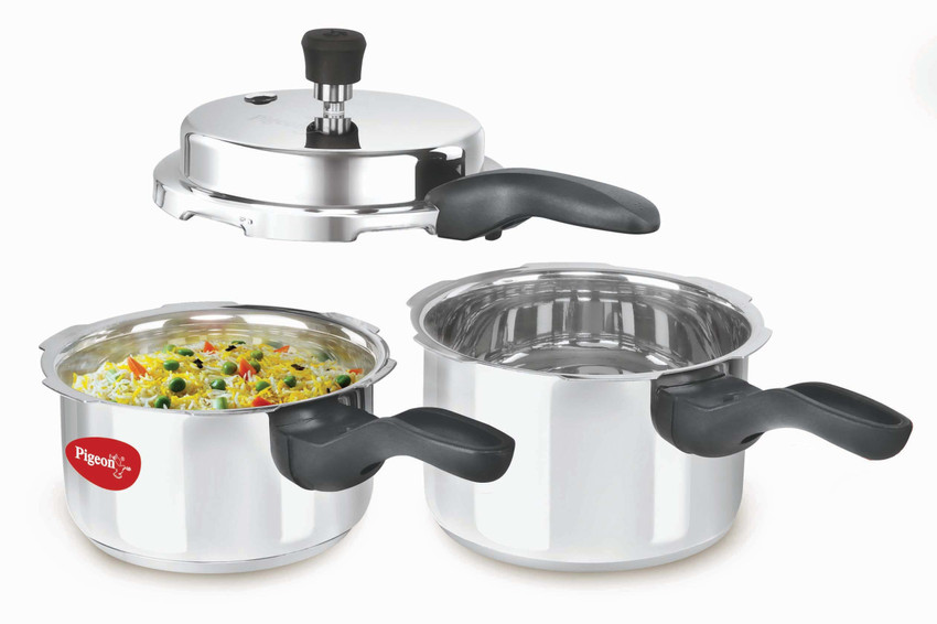 Pigeon stainless steel pressure cooker online combo