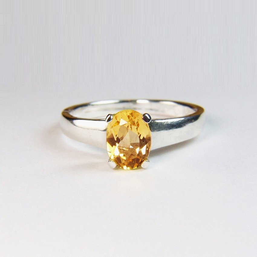 Yellow sapphire silver deals ring