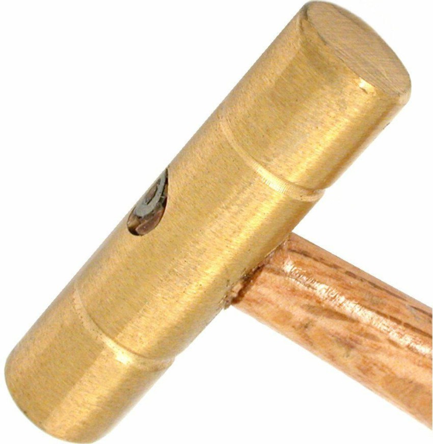 Brass Hammer Small Flat Face & Domed Head 2oz Solid Brass Jewelry Work  Hammer