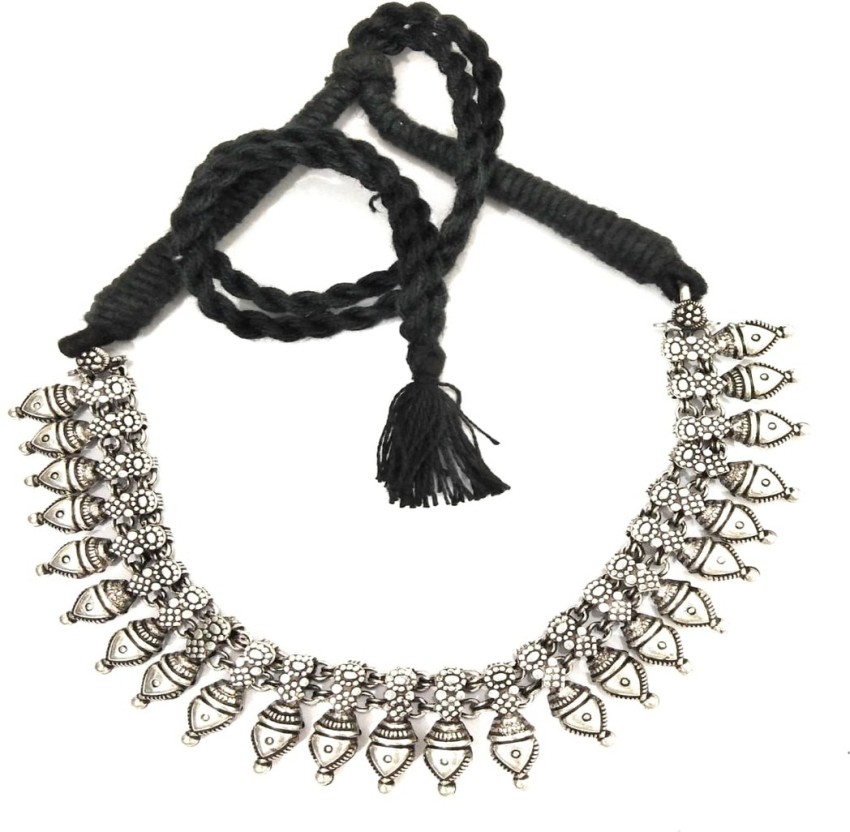 Flipkart black store metal necklace