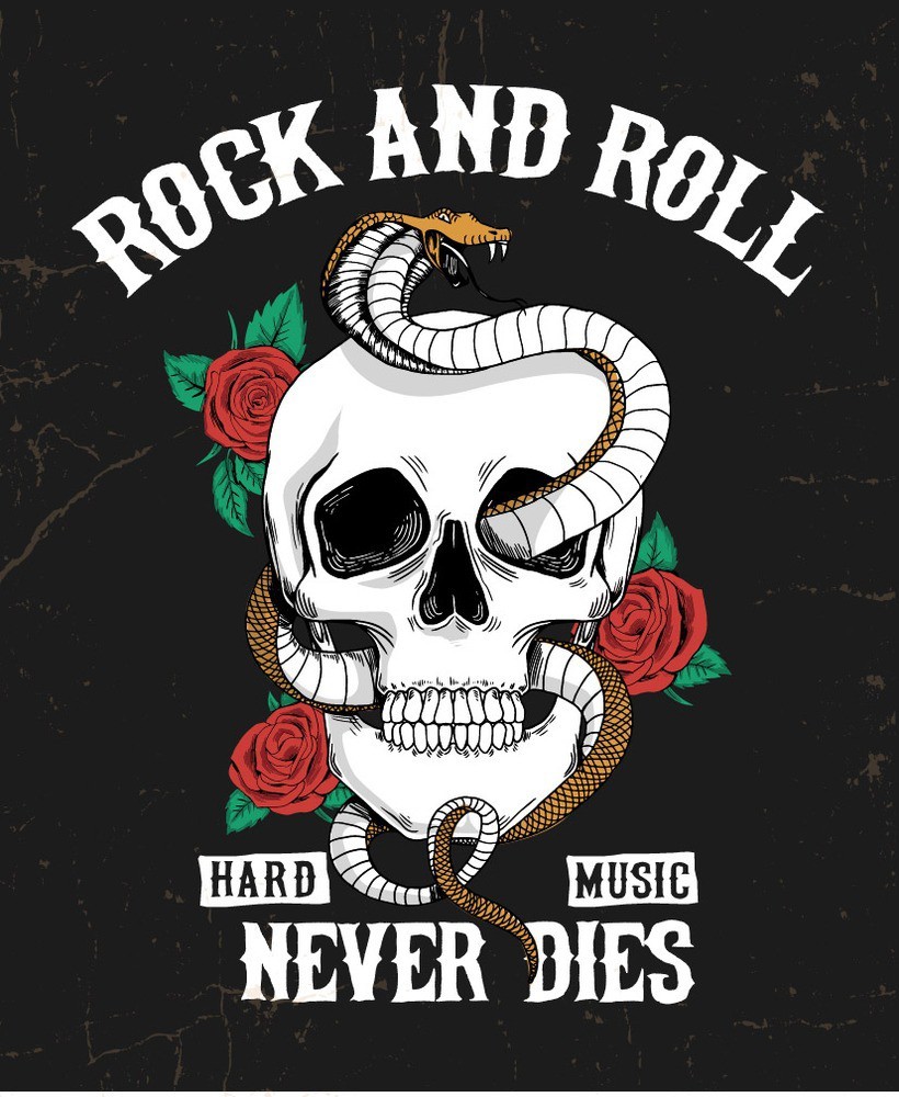 rock and roll never dies, Wall Poster Sticker