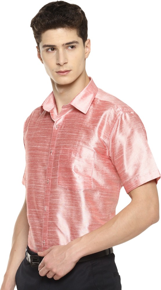 Pink silk outlet shirt mens