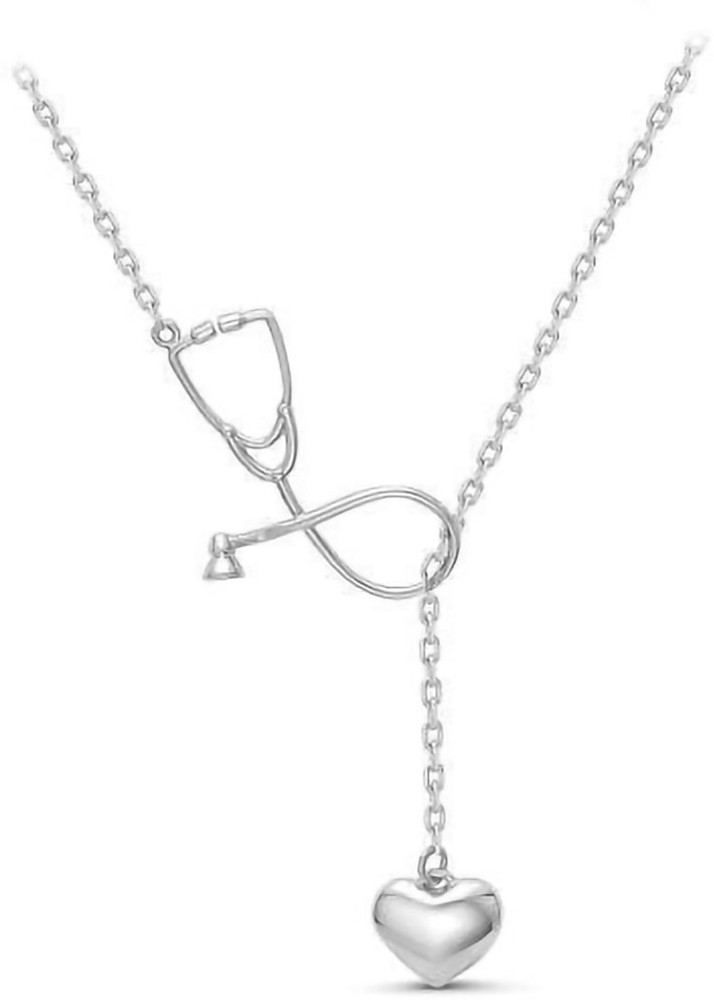 Silver stethoscope necklace store