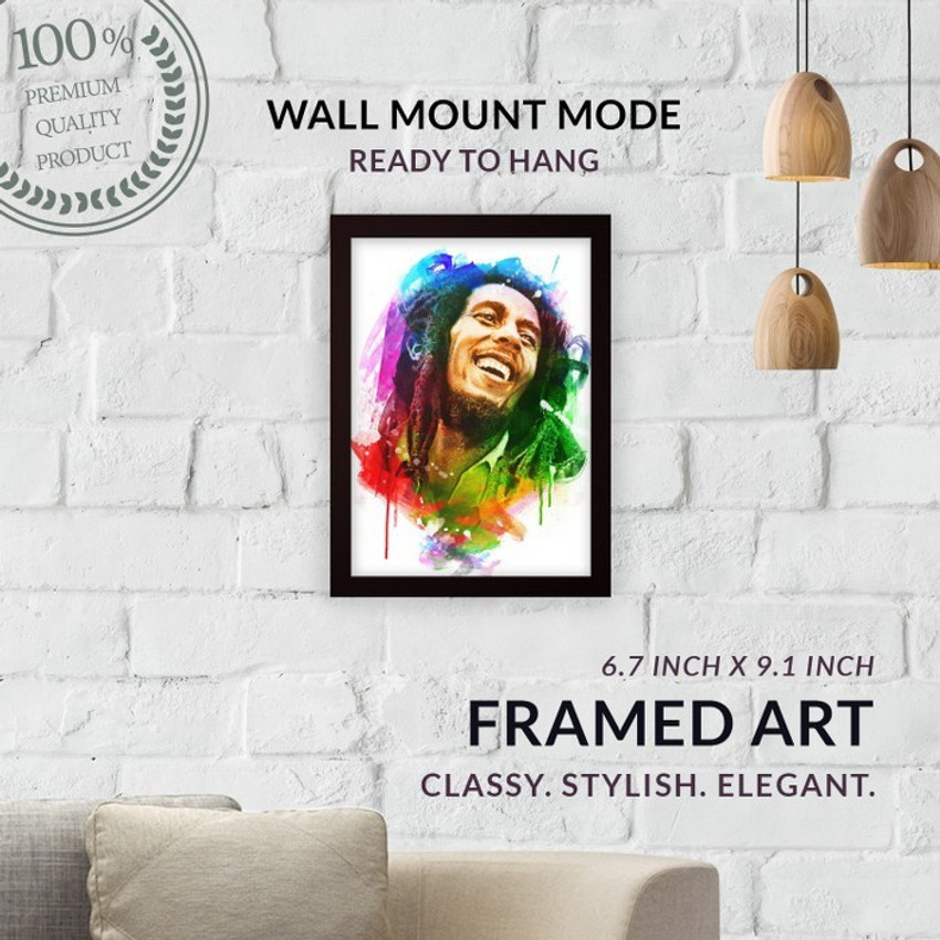 Bob Marley Hippie Art Framed Poster For Wall Hanging or Desk